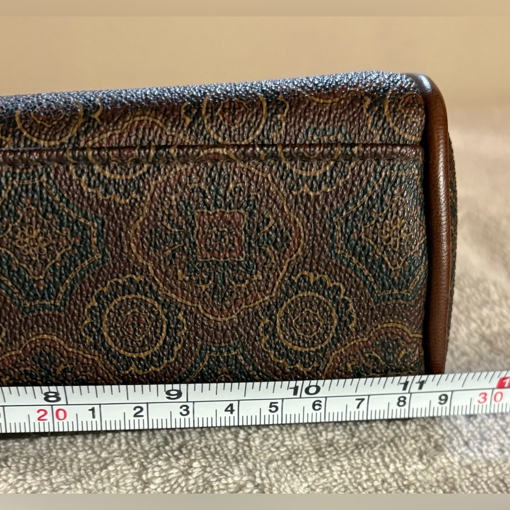 VTG Liz Claiborne Crossbody Brown Paisley Leather Purse Bag - Picture 14 of 16